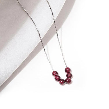 Natural Red Garnet Revitalization Clavicle Necklace-Your Soul Place